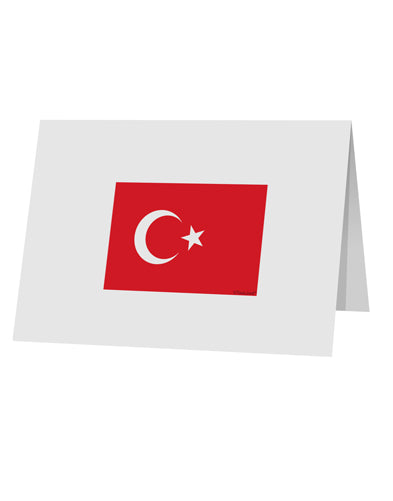 Turkey Flag 10 Pack of 5x7" Top Fold Blank Greeting Cards by TooLoud-Greeting Cards-TooLoud-White-Davson Sales