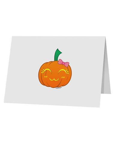 Kyu-T Face Pumpkin 10 Pack of 5x7" Top Fold Blank Greeting Cards by TooLoud-Greeting Cards-TooLoud-White-Davson Sales