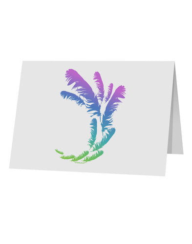 Tropical Feathers 10 Pack of 5x7" Top Fold Blank Greeting Cards-Greeting Cards-TooLoud-White-Davson Sales