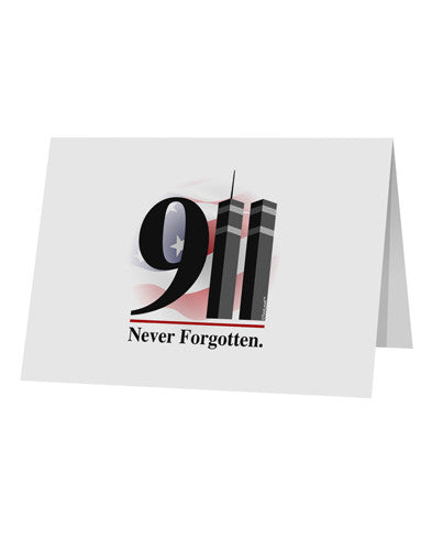 911 Never Forgotten 10 Pack of 5x7" Top Fold Blank Greeting Cards-Greeting Cards-TooLoud-White-Davson Sales