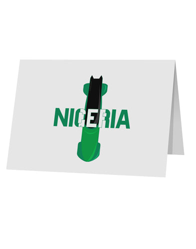 Nigeria Bobsled 10 Pack of 5x7" Top Fold Blank Greeting Cards by TooLoud-TooLoud-White-Davson Sales