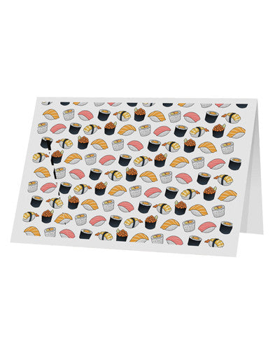 Cute Sushi AOP 10 Pack of 5x7" Top Fold Blank Greeting Cards-Greeting Cards-TooLoud-White-Davson Sales