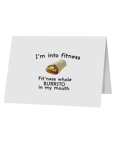 I'm Into Fitness Burrito Funny 10 Pack of 5x7" Top Fold Blank Greeting Cards by TooLoud-Posters, Prints, & Visual Artwork-TooLoud-White-Davson Sales