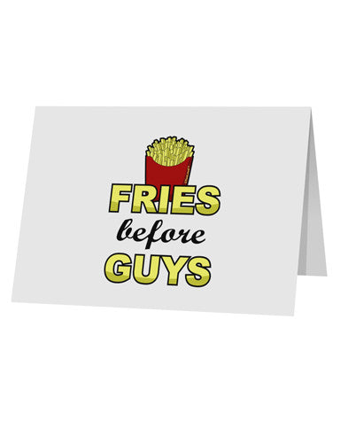 Fries Before Guys 10 Pack of 5x7" Top Fold Blank Greeting Cards by TooLoud-Greeting Cards-TooLoud-White-Davson Sales