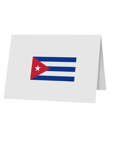 Cuba Flag Cubana 10 Pack of 5x7" Top Fold Blank Greeting Cards by TooLoud-TooLoud-White-Davson Sales