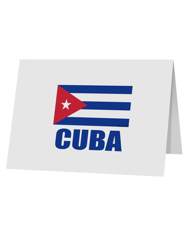 Cuba Flag Cuban Pride 10 Pack of 5x7" Top Fold Blank Greeting Cards by TooLoud-Greeting Cards-TooLoud-White-Davson Sales