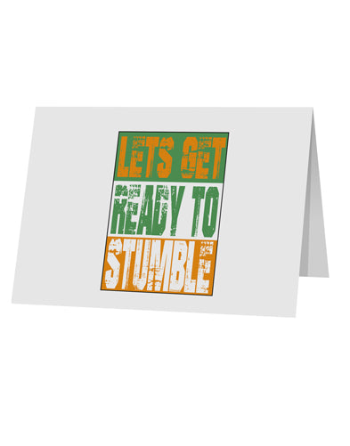 Lets Get Ready To Stumble 10 Pack of 5x7" Top Fold Blank Greeting Cards by TooLoud-TooLoud-White-Davson Sales
