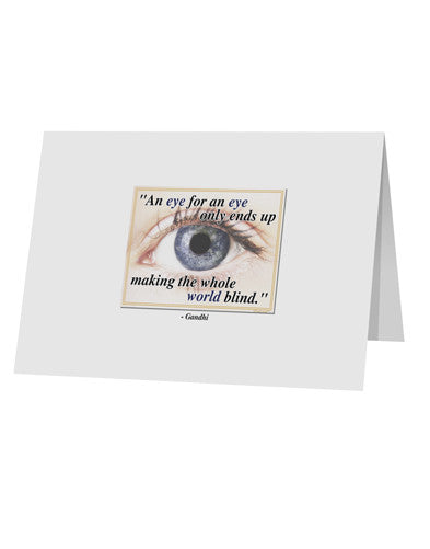 Eye For An Eye Gandhi 10 Pack of 5x7" Top Fold Blank Greeting Cards by TooLoud-Greeting Cards-TooLoud-White-Davson Sales