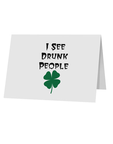 I See Drunk People Funny 10 Pack of 5x7" Top Fold Blank Greeting Cards by TooLoud-TooLoud-White-Davson Sales