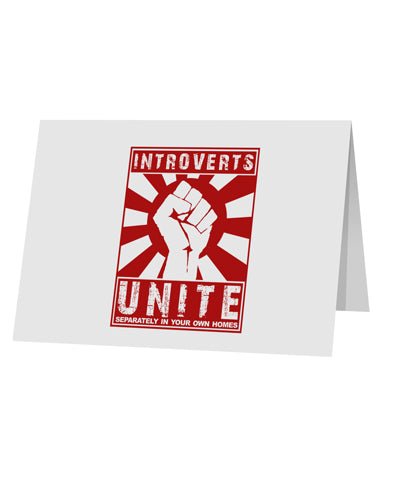 Introverts Unite Funny 10 Pack of 5x7" Top Fold Blank Greeting Cards by TooLoud-TooLoud-White-Davson Sales