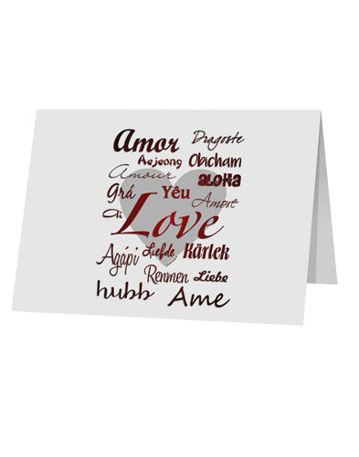 Love Languages 10 Pack of 5x7" Top Fold Blank Greeting Cards by TooLoud-Greeting Cards-TooLoud-White-Davson Sales