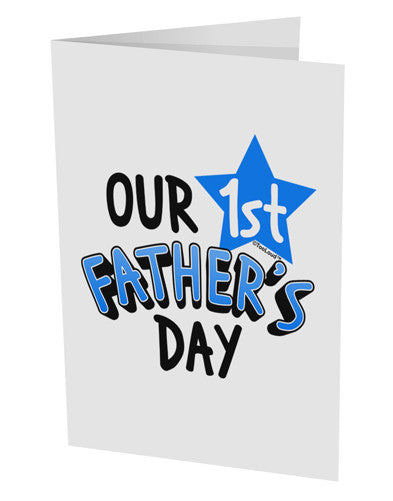 Our 1st Father's Day 10 Pack of 5x7" Side Fold Blank Greeting Cards by TooLoud-Greeting Cards-TooLoud-White-Davson Sales