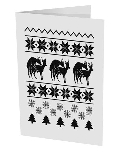 Humping Gay Reindeer 10 Pack of 5x7" Side Fold Blank Greeting Cards-Greeting Cards-TooLoud-White-Davson Sales