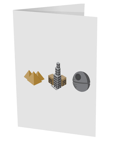 History of Architecture Funny Sci-fi 10 Pack of 5x7" Side Fold Blank Greeting Cards by TooLoud-Greeting Cards-TooLoud-White-Davson Sales