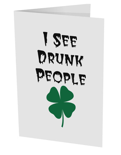 I See Drunk People Funny 10 Pack of 5x7" Side Fold Blank Greeting Cards by TooLoud-TooLoud-White-Davson Sales