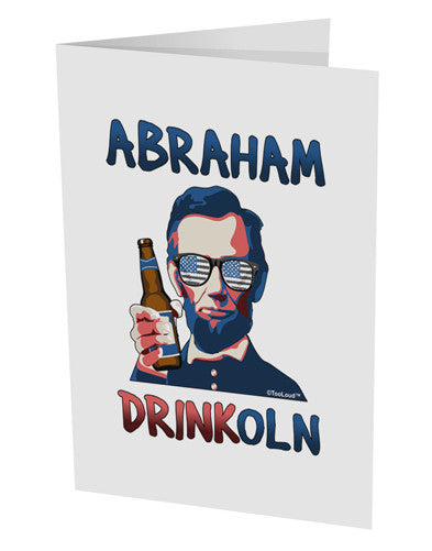 Abraham Drinkoln with Text 10 Pack of 5x7" Side Fold Blank Greeting Cards-Greeting Cards-TooLoud-White-Davson Sales