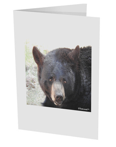 Staring Black Bear 10 Pack of 5x7" Side Fold Blank Greeting Cards-Greeting Cards-TooLoud-White-Davson Sales