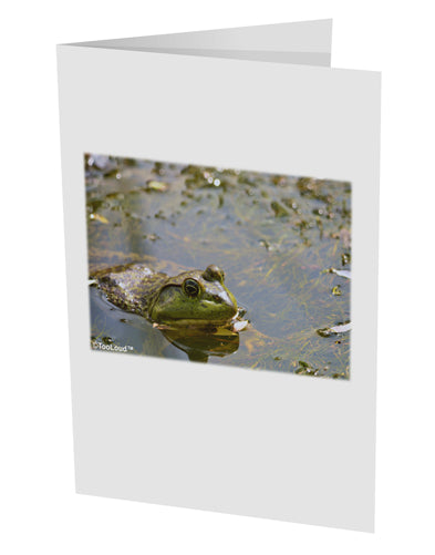 Bullfrog In Water 10 Pack of 5x7" Side Fold Blank Greeting Cards by TooLoud-Greeting Cards-TooLoud-White-Davson Sales