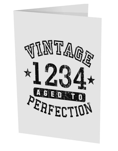 Personalized Vintage Birth Year Distressed 10 Pack of 5x7" Side Fold Blank Greeting Cards by TooLoud-TooLoud-White-Davson Sales