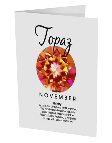 Birthstone Topaz 10 Pack of 5x7" Side Fold Blank Greeting Cards by TooLoud-Greeting Cards-TooLoud-White-Davson Sales