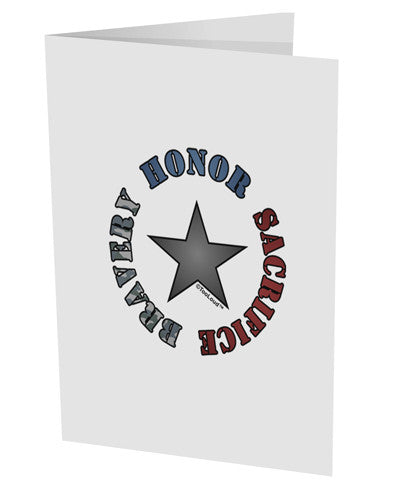 Honor Sacrifice Bravery 10 Pack of 5x7" Side Fold Blank Greeting Cards by TooLoud-Greeting Cards-TooLoud-White-Davson Sales