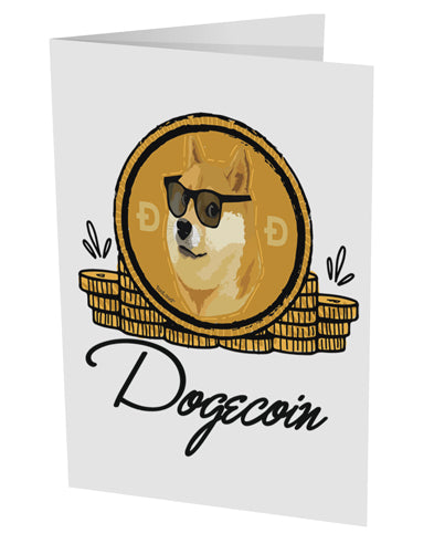 TooLoud Doge Coins 10 Pack of 5x7 Inch Side Fold Blank Greeting Cards-Greeting Cards-TooLoud-Davson Sales