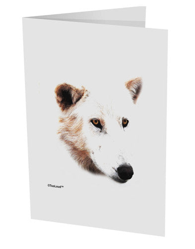 White Wolf Head Cutout 10 Pack of 5x7" Side Fold Blank Greeting Cards-Greeting Cards-TooLoud-White-Davson Sales