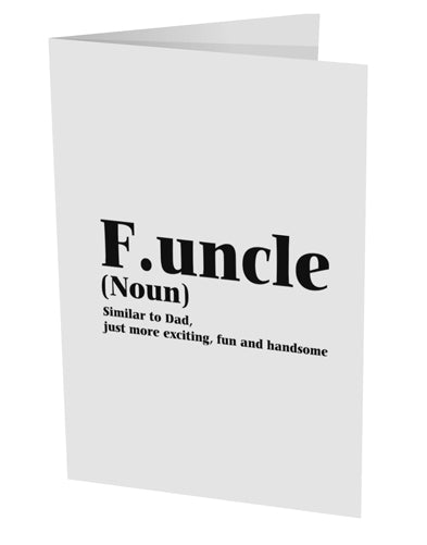 Funcle - Fun Uncle 10 Pack of 5x7" Side Fold Blank Greeting Cards by TooLoud-TooLoud-White-Davson Sales