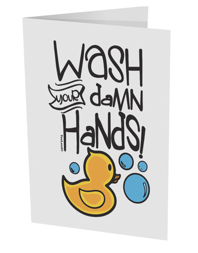 TooLoud Wash your Damn Hands 10 Pack of 5x7 Inch Side Fold Blank Greeting Cards-Greeting Cards-TooLoud-Davson Sales