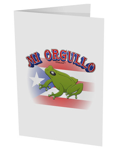 Mi Orgullo Coqui 10 Pack of 5x7" Side Fold Blank Greeting Cards-Greeting Cards-TooLoud-White-Davson Sales