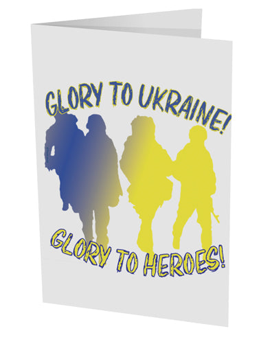 TooLoud Glory to Ukraine Glory to Heroes 10 Pack of 5x7 Inch Side Fold Blank Greeting Cards-Greeting Cards-TooLoud-Davson Sales