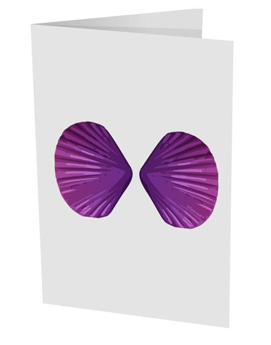 Mermaid Shell Bra Purple 10 Pack of 5x7" Side Fold Blank Greeting Cards by TooLoud-Greeting Cards-TooLoud-White-Davson Sales