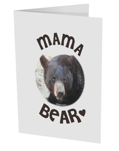 Black Bear - Mama Bear 10 Pack of 5x7" Side Fold Blank Greeting Cards-Greeting Cards-TooLoud-White-Davson Sales