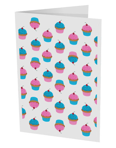 Cute Cupcakes AOP 10 Pack of 5x7" Side Fold Blank Greeting Cards-Greeting Cards-TooLoud-White-Davson Sales