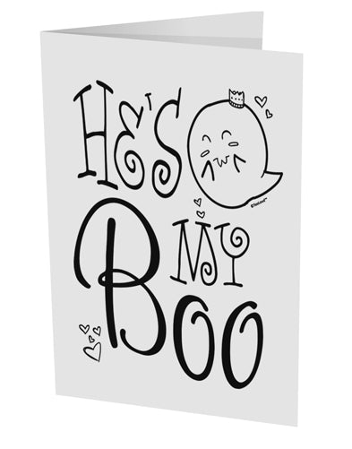 TooLoud He's My Boo 10 Pack of 5x7 Inch Side Fold Blank Greeting Cards-Greeting Cards-TooLoud-Davson Sales