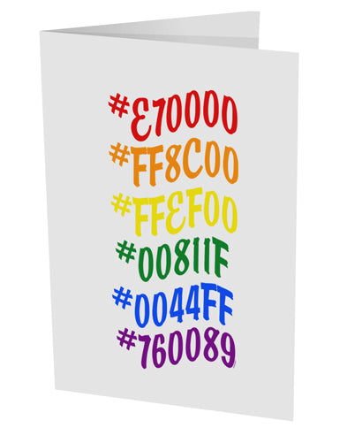 TooLoud Pride Flag Hex Code 10 Pack of 5x7 Inch Side Fold Blank Greeting Cards-Greeting Cards-TooLoud-Davson Sales