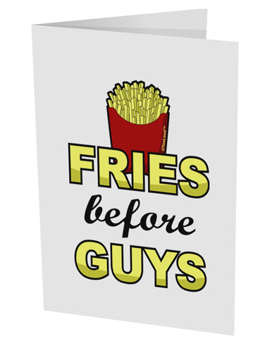 Fries Before Guys 10 Pack of 5x7" Side Fold Blank Greeting Cards by TooLoud-Greeting Cards-TooLoud-White-Davson Sales