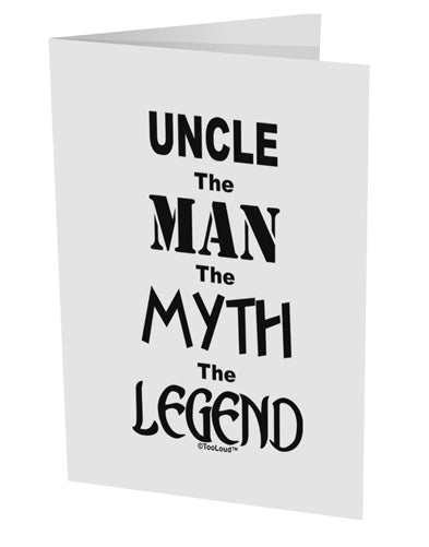 Uncle The Man The Myth The Legend 10 Pack of 5x7" Side Fold Blank Greeting Cards by TooLoud-TooLoud-White-Davson Sales