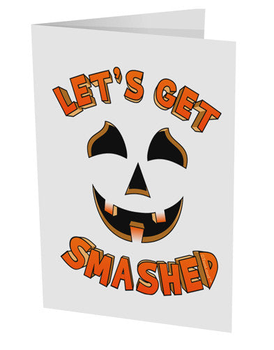 Let's Get Smashed Pumpkin 10 Pack of 5x7" Side Fold Blank Greeting Cards by TooLoud-Greeting Cards-TooLoud-White-Davson Sales