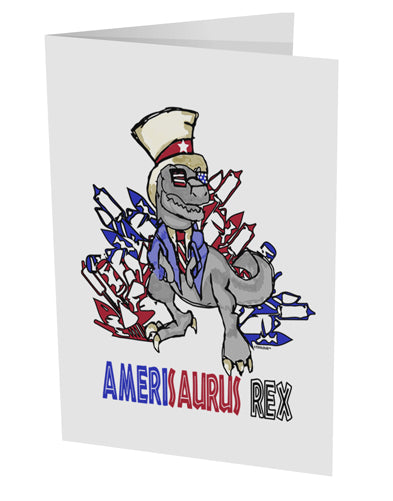 TooLoud AMERISAURUS REX 10 Pack of 5x7 Inch Side Fold Blank Greeting Cards-Greeting Cards-TooLoud-Davson Sales