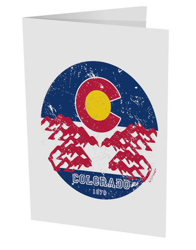 TooLoud Grunge Colorodo Ram Flag 10 Pack of 5x7 Inch Side Fold Blank Greeting Cards-Greeting Cards-TooLoud-Davson Sales