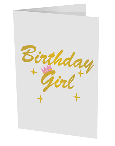 Birthday Girl Text 10 Pack of 5x7" Side Fold Blank Greeting Cards by TooLoud-TooLoud-White-Davson Sales