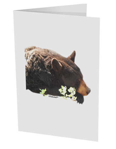 Laying Black Bear Cutout 10 Pack of 5x7" Side Fold Blank Greeting Cards-Greeting Cards-TooLoud-White-Davson Sales