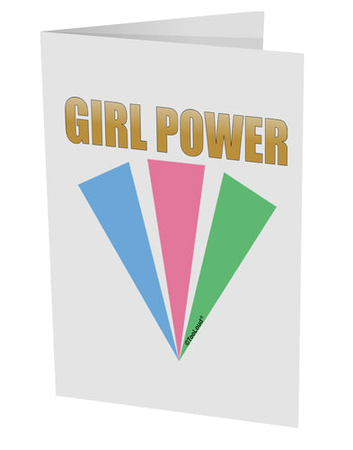 Girl Power Stripes 10 Pack of 5x7" Side Fold Blank Greeting Cards by TooLoud-Greeting Cards-TooLoud-White-Davson Sales