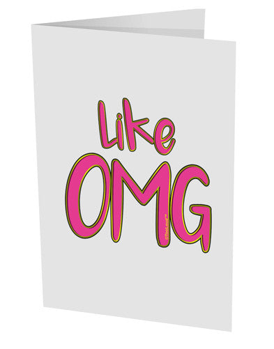 Like OMG 10 Pack of 5x7" Side Fold Blank Greeting Cards by TooLoud-Greeting Cards-TooLoud-White-Davson Sales