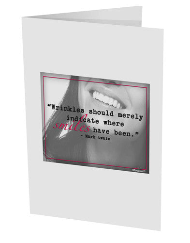 TooLoud Where Smiles Mark Twain 10 Pack of 5x7" Side Fold Blank Greeting Cards-Greeting Cards-TooLoud-White-Davson Sales