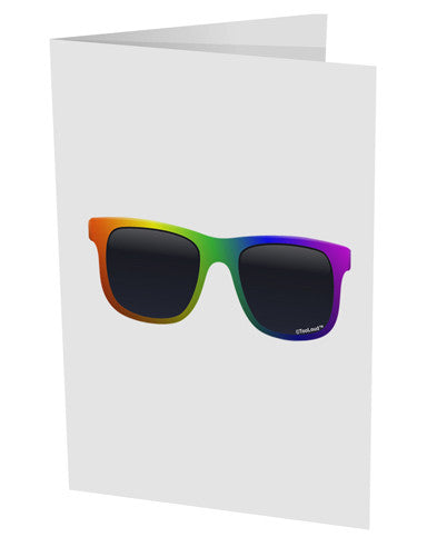 Pride Rainbow Glasses 10 Pack of 5x7" Side Fold Blank Greeting Cards by TooLoud-Greeting Cards-TooLoud-White-Davson Sales