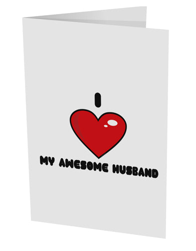 I Heart My Awesome Husband 10 Pack of 5x7" Side Fold Blank Greeting Cards by TooLoud-TooLoud-White-Davson Sales