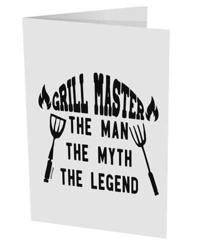 TooLoud Grill Master The Man The Myth The Legend 10 Pack of 5x7 Inch Side Fold Blank Greeting Cards-Greeting Cards-TooLoud-Davson Sales