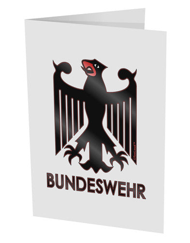 Bundeswehr Logo with Text 10 Pack of 5x7" Side Fold Blank Greeting Cards-Greeting Cards-TooLoud-White-Davson Sales